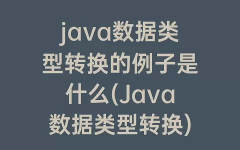 java数据类型转换的例子是什么(Java数据类型转换)