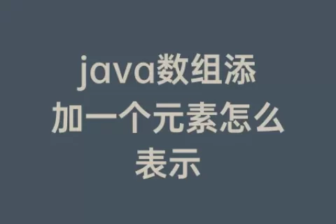 java数组添加一个元素怎么表示