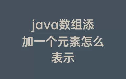 java数组添加一个元素怎么表示