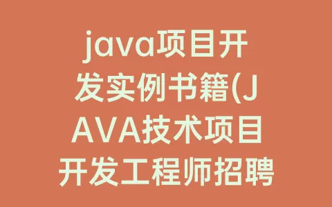 java项目开发实例书籍(JAVA技术项目开发工程师招聘)