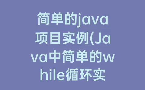 简单的java项目实例(Java中简单的while循环实例)