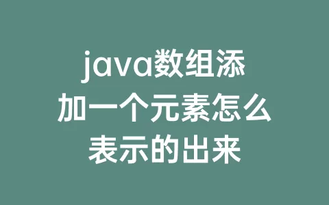 java数组添加一个元素怎么表示的出来