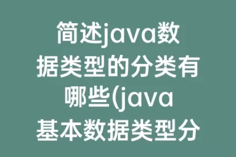 简述java数据类型的分类有哪些(java基本数据类型分类)