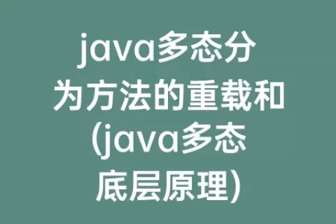 java多态分为方法的重载和(java多态底层原理)