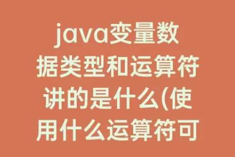 java变量数据类型和运算符讲的是什么(使用什么运算符可以查看变量的数据类型)