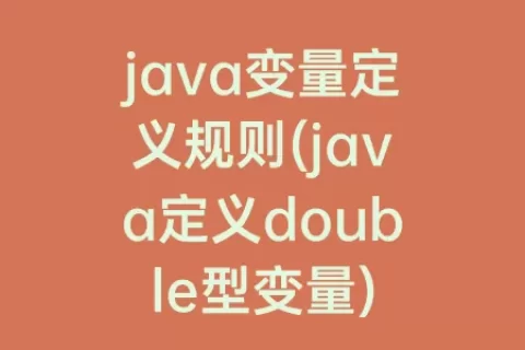 java变量定义规则(java定义double型变量)