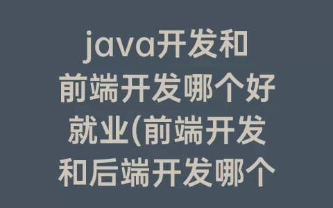 java开发和前端开发哪个好就业(前端开发和后端开发哪个难学)