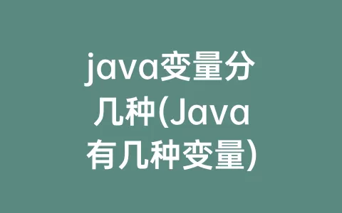 java变量分几种(Java有几种变量)