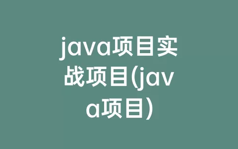 java项目实战项目(java项目)