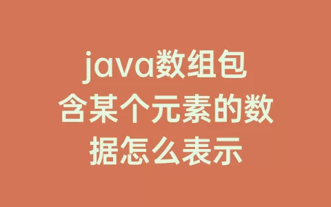 java数组包含某个元素的数据怎么表示