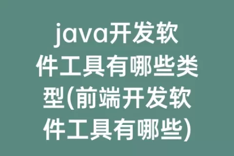 java开发软件工具有哪些类型(前端开发软件工具有哪些)