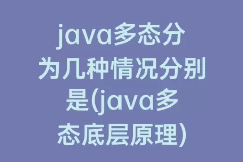java多态分为几种情况分别是(java多态底层原理)