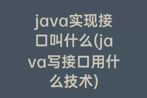 java实现接口叫什么(java写接口用什么技术)