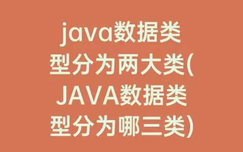 java数据类型分为两大类(JAVA数据类型分为哪三类)