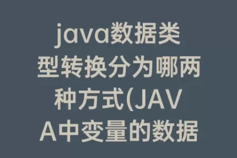 java数据类型转换分为哪两种方式(JAVA中变量的数据类型分为)