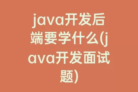java开发后端要学什么(java开发面试题)