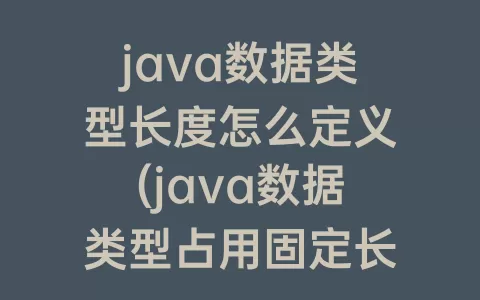 java数据类型长度怎么定义(java数据类型占用固定长度)