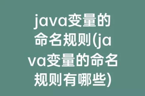 java变量的命名规则(java变量的命名规则有哪些)