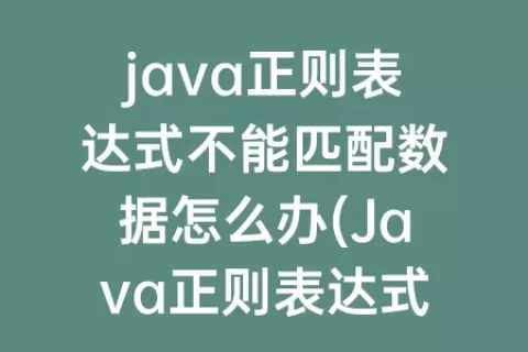 java正则表达式不能匹配数据怎么办(Java正则表达式匹配日期)
