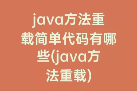 java方法重载简单代码有哪些(java方法重载)