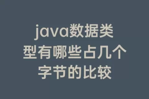 java数据类型有哪些占几个字节的比较