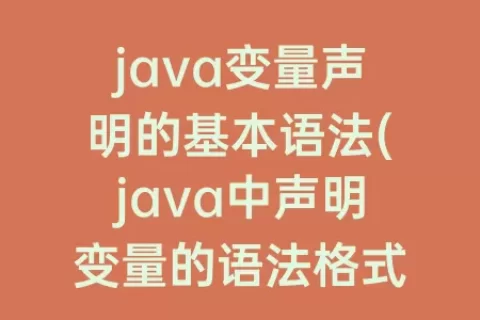 java变量声明的基本语法(java中声明变量的语法格式)
