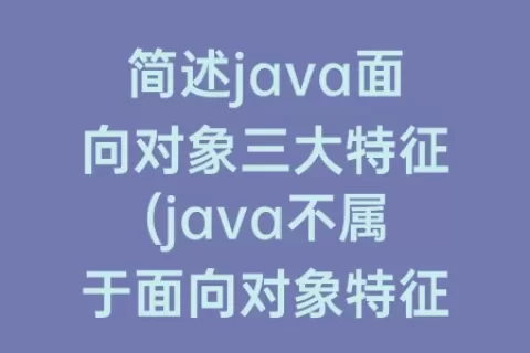 简述java面向对象三大特征(java不属于面向对象特征的是)