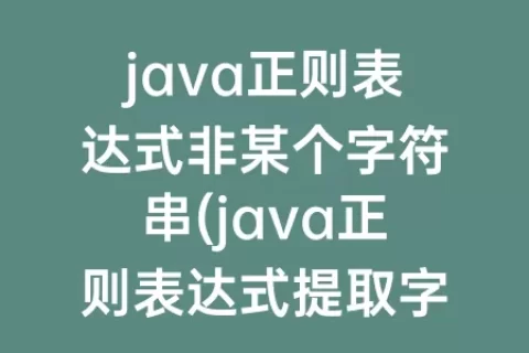 java正则表达式非某个字符串(java正则表达式提取字符串)