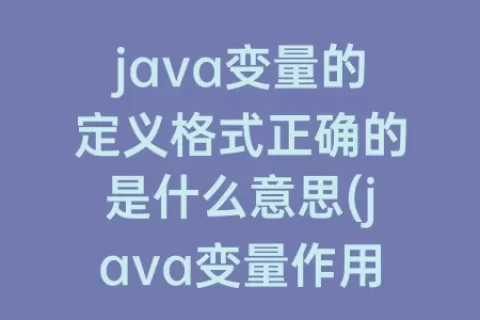 java变量的定义格式正确的是什么意思(java变量作用域)
