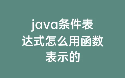 java条件表达式怎么用函数表示的