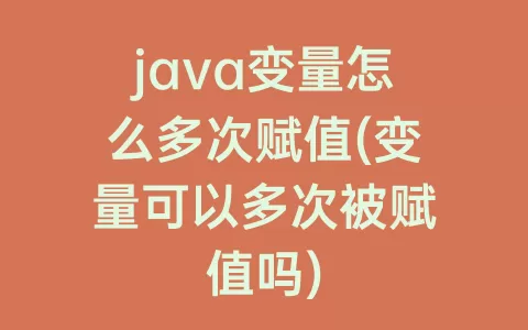 java变量怎么多次赋值(变量可以多次被赋值吗)
