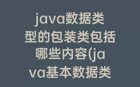 java数据类型的包装类包括哪些内容(java基本数据类型)