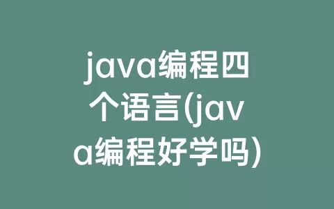 java编程四个语言(java编程好学吗)