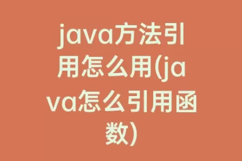 java方法引用怎么用(java怎么引用函数)