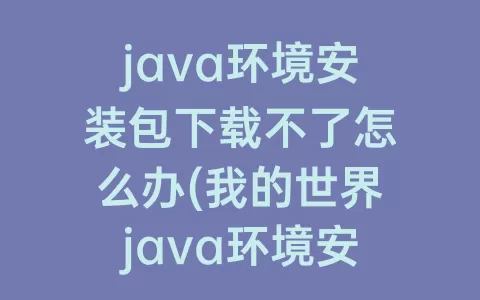 java环境安装包下载不了怎么办(我的世界java环境安装包下载不了)