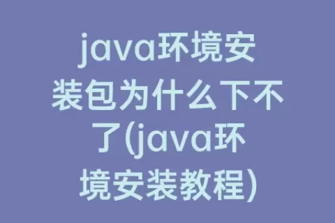 java环境安装包为什么下不了(java环境安装教程)