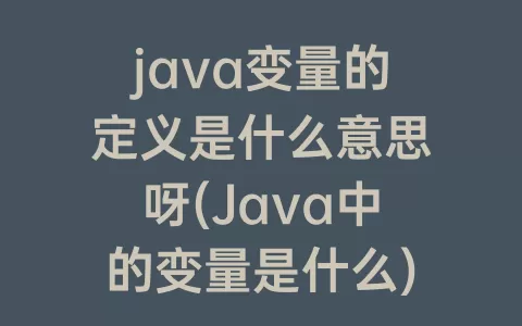 java变量的定义是什么意思呀(Java中的变量是什么)