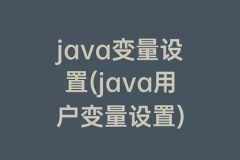 java变量设置(java用户变量设置)