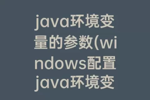 java环境变量的参数(windows配置java环境变量)