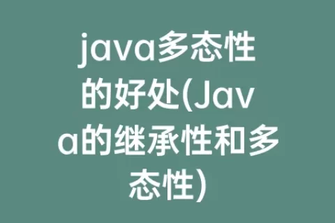 java多态性的好处(Java的继承性和多态性)