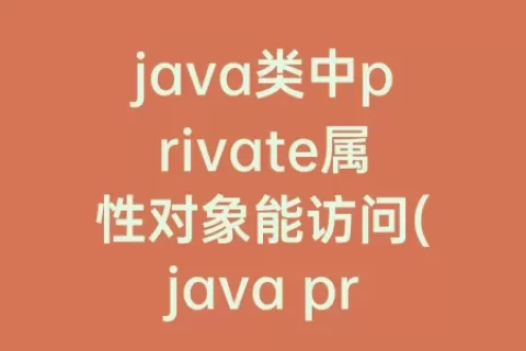 java类中private属性对象能访问(java private属性 子类)