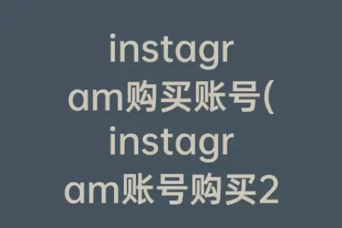instagram购买账号(instagram账号购买2元)